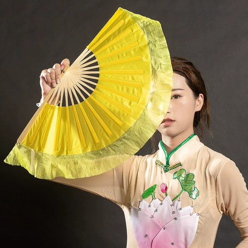 8 -INCH Real Silk Rongchang Fan Dancing Special's Special Dance Gangbang Yunnan Yunnan Flower Drum Fan Практика фаната Xiahong Fan