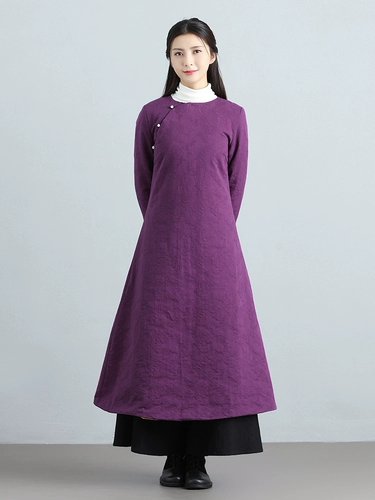 Зимнее сиреневое платье, пуховик, 2023