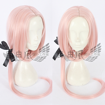 taobao agent [Free Wind] Girl frontline cos cos wig AUG cherry -colored pink medium and medium hair