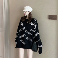 Демисезонный модный свитер, европейский стиль, в корейском стиле, большой размер