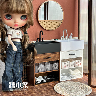 taobao agent Sugar Barga House mini toilet hand -wash model furniture bath scene small cloth baby with micro -shrinking props
