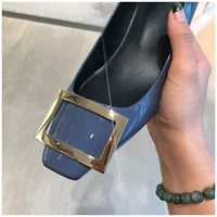 Патентная кожаная смог синий