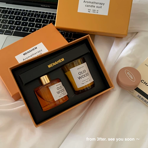 Аромотерапия, свеча, подарочная коробка, свежий ретро парфюмированный комплект, подарок на день рождения