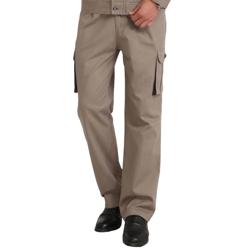 霸普 Хлопковые дышащие рабочие штаны для работы, оверсайз, свободный прямой крой