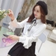 Áo sơ mi voan của phụ nữ mùa thu 2021 phong cách mới Hàn Quốc lỏng tay xù áo sơ mi dài tay phụ nữ phong cách cổ điển Hồng Kông - Áo sơ mi dài tay
