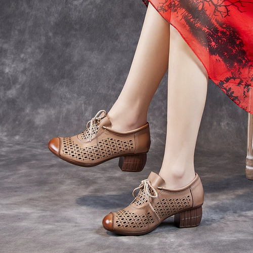 Дышащие кожаные туфли, сапоги, сандалии для матери, из натуральной кожи, воловья кожа