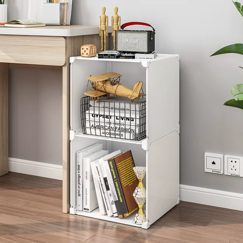 Небольшая книжная полка рядом с столом может переместить Книжный шкаф колеса, чтобы приземлиться на простом маленьком столе, шкаф для хранения стойки