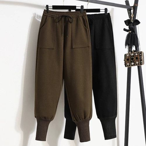 Зимние шерстяные штаны, большой размер, 2022, высокая талия