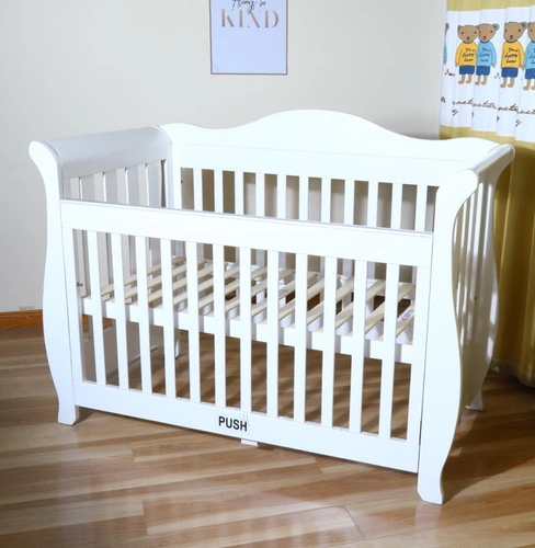 Белая детская кроватка из натурального дерева, детское универсальное ограждение для новорожденных, игровая кровать