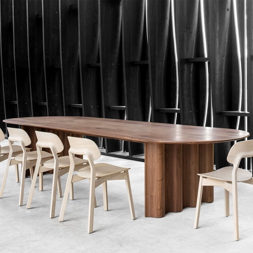 Офисная небольшая конференция таблицы длинные столы и комбинации стульев Простой современный овальный твердый древесный стол творческий стол переговоров