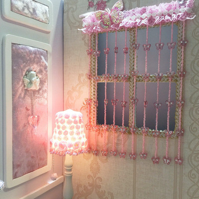 taobao agent OB11 curtain with pole bead curtain custom BJD baby furniture 8 points 12 points baby house window screen accessories baby uses camera props