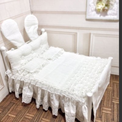 taobao agent BLYTHE Beds French 6 -piece Cotton Cotton Baby Iron Art Doubles OB24 baby house furniture bjd six -point baby bed