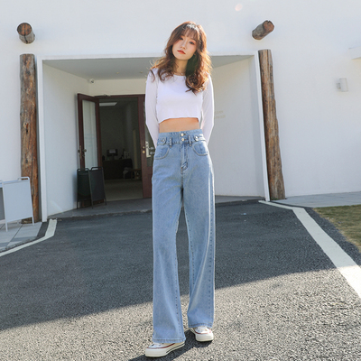 taobao agent Spring light jeans, high waist, fitted, trend of season