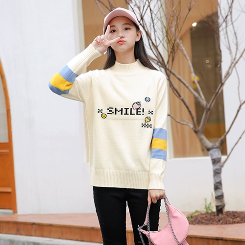 Флисовый демисезонный свитер, трикотажная куртка для школьников, высокий воротник, 2022, для средней школы