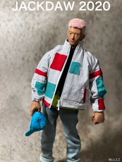 Солдатская детская одежда 手工制作1/6潮流人偶配件12寸兵人服饰撞色拼布卫衣bjd特6外套