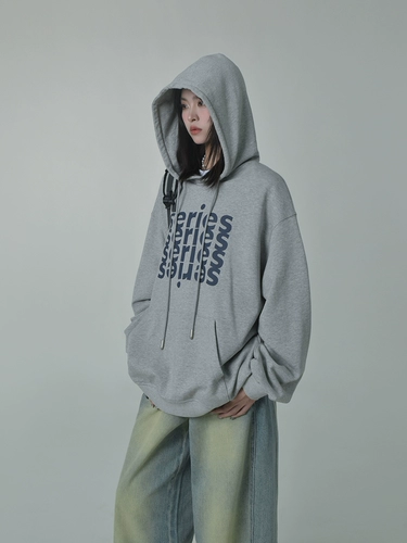 Толстовка с капюшоном, спортивный комплект для отдыха, куртка, 14 года, осенняя, свободный крой