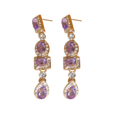 Серьги 粉色水钻耳环2025新款爆款高级感耳钉小众独特耳饰女轻奢耳坠夸张 Kaitin jewelry