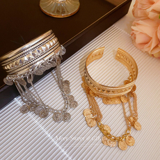 Браслет 异域风情金色金属流苏臂环希腊埃及风格饰品女欧美夸张手镯首饰 Kaitin jewelry