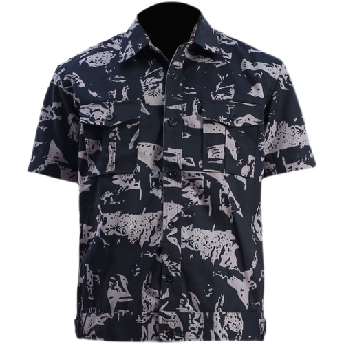 Камуфляжный летний комплект, тонкий износостойкий искусственный комбинезон, короткий рукав