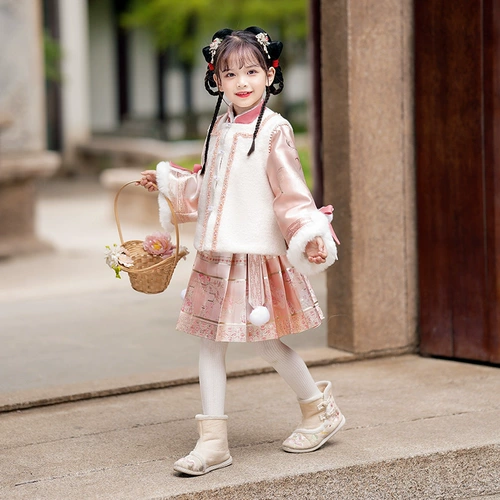 Детское новогоднее зимнее ханьфу, увеличенная толщина, китайский стиль