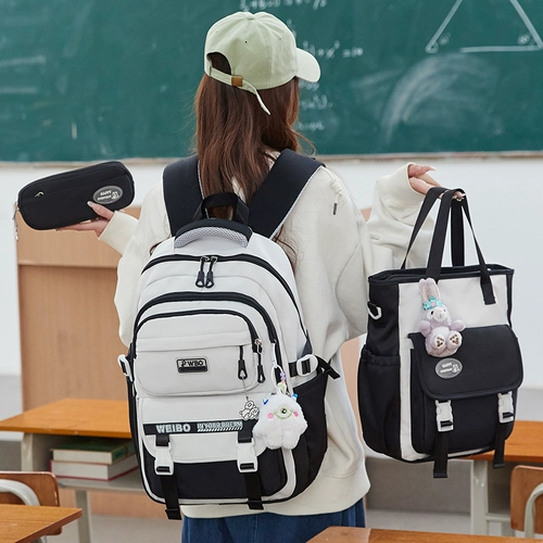 Ранец со сниженной нагрузкой, вместительная и большая сумка через плечо, рюкзак, небольшая сумка, защита позвоночника, для средней школы