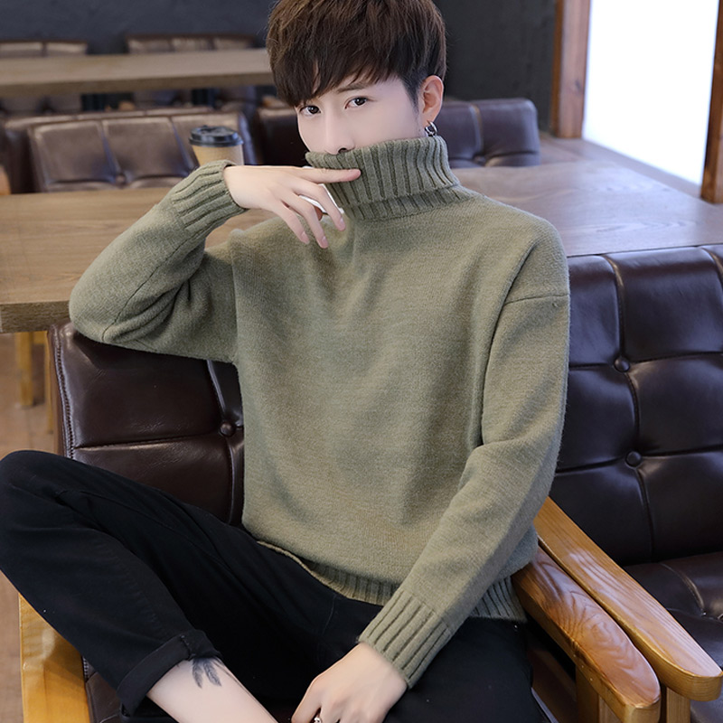 Buy Men's turtleneck sweater Autumn and winter Korean version trend ...