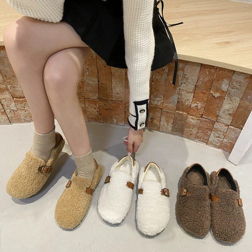 Обувь, зимняя флисовая сумка, туфли, коллекция 2022, мягкая подошва, в корейском стиле