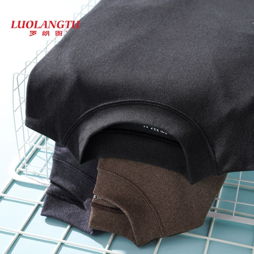 Удерживающее тепло нижнее белье, приятный телу утепленный демисезонный лонгслив, высокий воротник, для среднего возраста