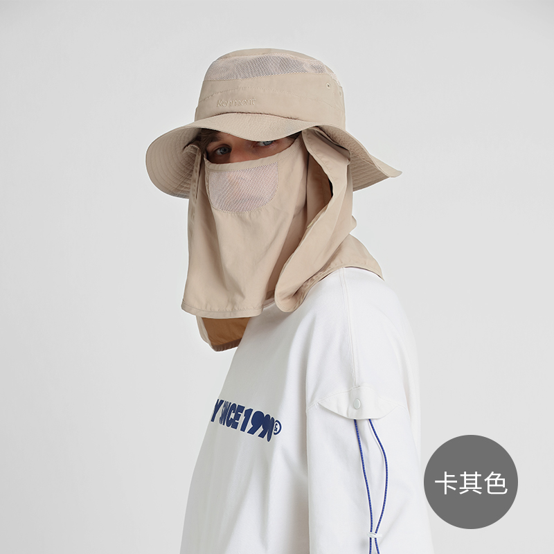 卡蒙男士徒步户外登山专业遮脸防晒渔夫帽夏透气速干可折叠太阳帽