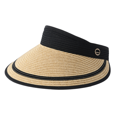 卡蒙可折叠度假防晒草帽女夏天沙滩防风空顶防紫外线凉帽遮阳帽