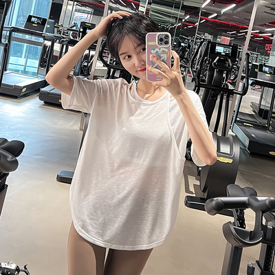 taobao agent Sports top, breathable yoga clothing for fitness, for running, quick dry, with short sleeve