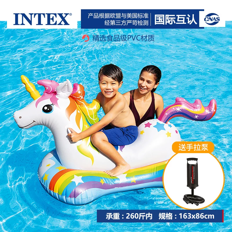 Плавательный надувной круг INTEX для взрослых, надувная игрушка, фламинго, единорог