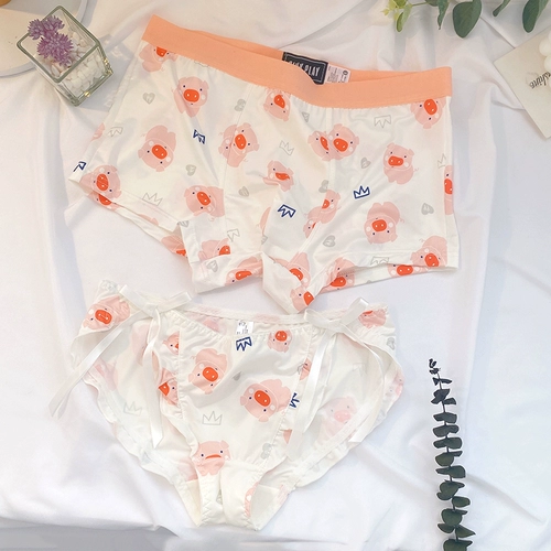 Милое быстросохнущее мультяшное нижнее белье для влюбленных, средняя посадка