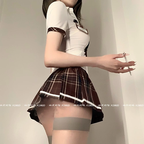 Будь твоей кошкой: чего ты ждешь?Оригинальная модель дизайна Micro -View Школьная сестра с тонкой короткой юбкой униформой OL