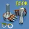 B10K/B20K/B50K/B100K đơn kết nối 3-pin khuếch đại công suất âm lượng có thể điều chỉnh đơn kết nối chiết áp vòng trục hoa 20mm Chiết áp