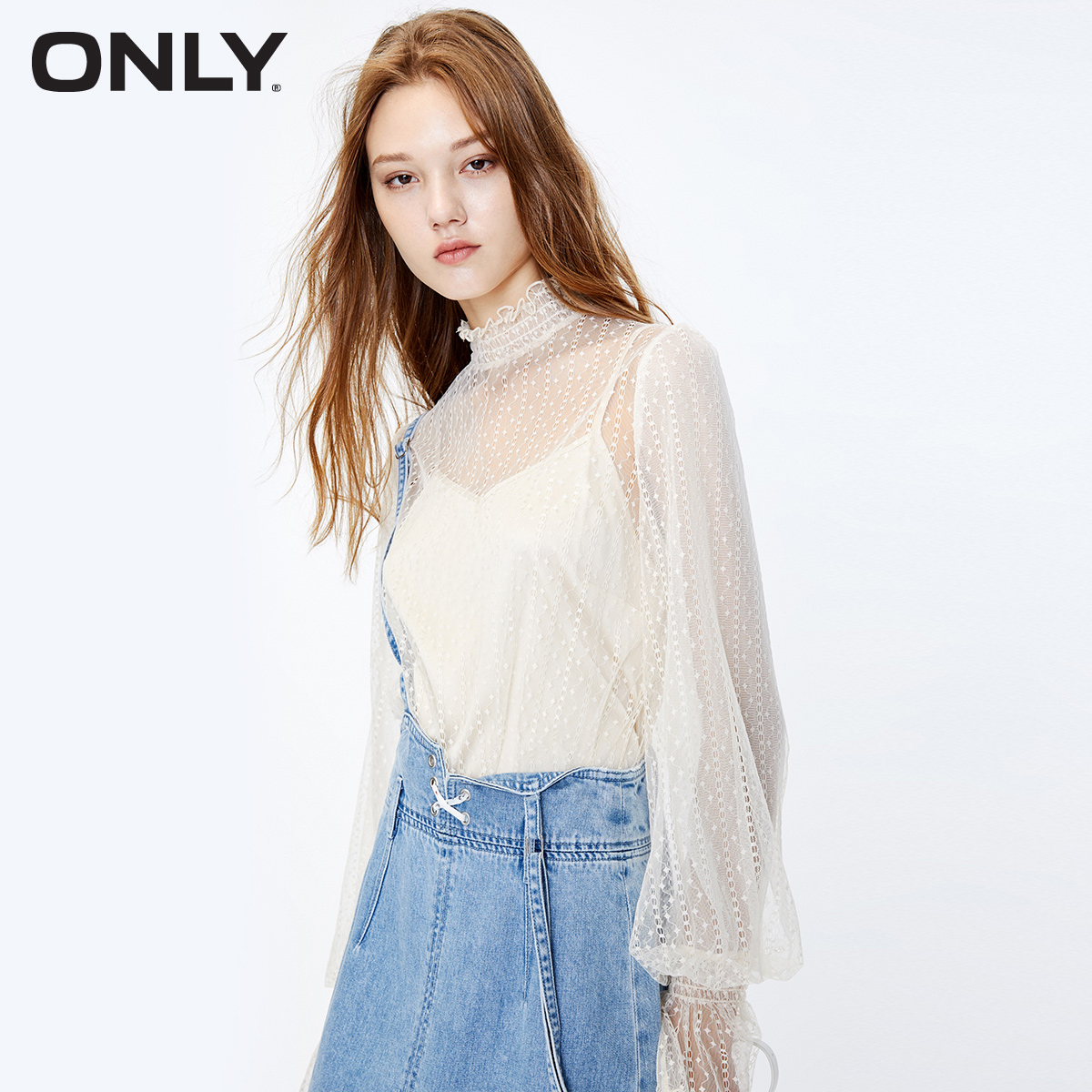 only2019aw19 new mesh foam sleeve sling t-shirt for women 11932055