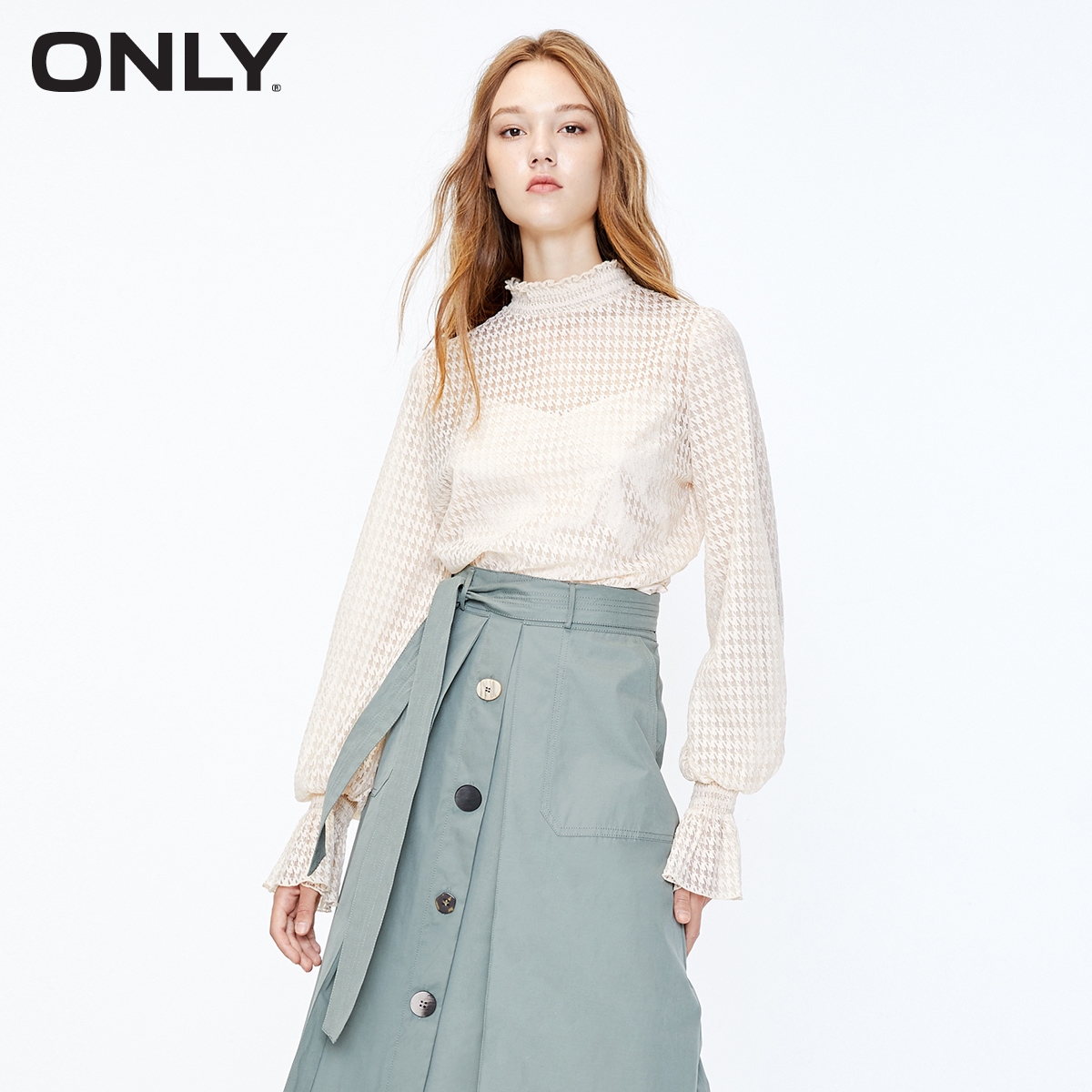 only2019aw19 new mesh foam sleeve sling t-shirt for women 11932055