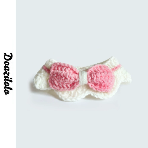 Шарф с бантиком, чокер, шерстяной трикотажный слюнявчик, нагрудник, подарок на день рождения