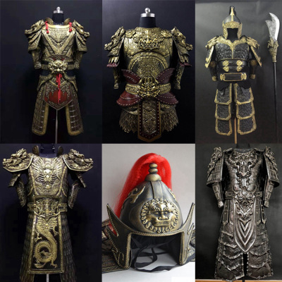 taobao agent Imitation of ancient Chinese general armor COS military generals costume armor helmet Mongolian costume performance clothing can be worn