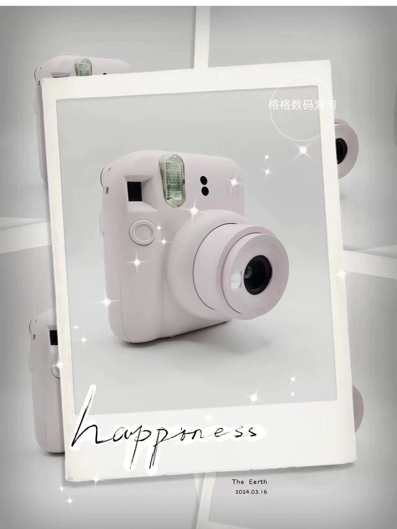 Фотоаппарат (Fuji) mini12 японская версия — мгновенная съёмка, пастельные цвета, шнурок и батареи