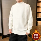 Мужской демисезонный трендовый флисовый шерстяной трикотажный свитер, высокий воротник, коллекция 2021, увеличенная толщина