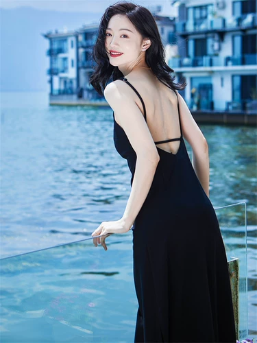 Летняя черная длинная юбка, сексуальное пляжное платье