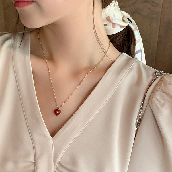 Брендовое агатовое ожерелье, цепочка до ключиц