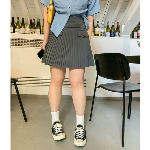 Юбка в складку, (в наличии на складе), делается под заказ, коллекция 2022, высокая талия, А-силуэт