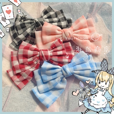 taobao agent Alice big girl checkered bow is versatile and cute picnic grid red black pasta lolita Japanese system