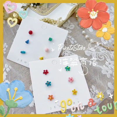 taobao agent Small cute earrings, fresh silver needle, flowered