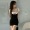 Beige top+black camisole skirt (Y647)