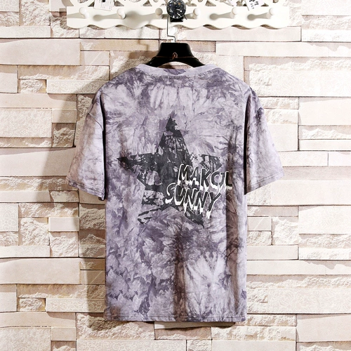 Tide, камуфляжная трендовая футболка, универсальный комплект, короткий рукав, европейский стиль, оверсайз, круглый воротник