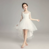 Наряд маленькой принцессы, платье девочки цветочницы, вечернее платье, детский наряд для музыкальных выступлений, подарок на день рождения, из фатина, белая одежда