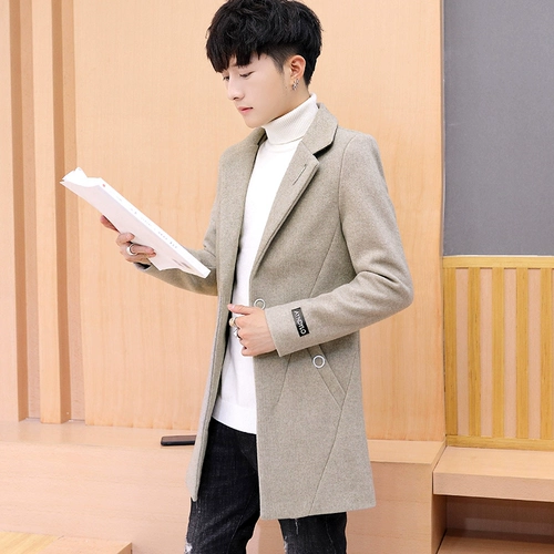 Трендовое демисезонное шерстяное пальто, плащ для отдыха, осенняя одежда, в корейском стиле